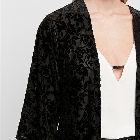 EXPRESS - Shear Black Cardigan - Picture 3 of 8